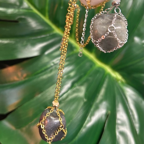 CUSTOM CRYSTAL HEALING PENDANT CHAIN MACRAME NECKLACES💋 - Picture 6 of 9